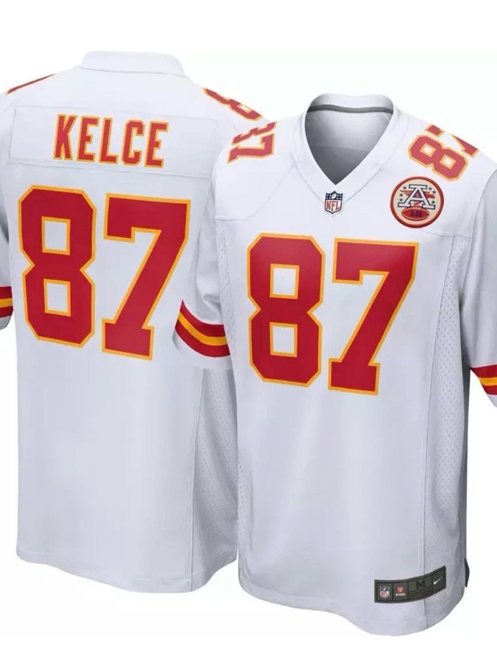 NFL White Jersey. Chief’s- Travis Kelce- men’s size small. Like New. 87